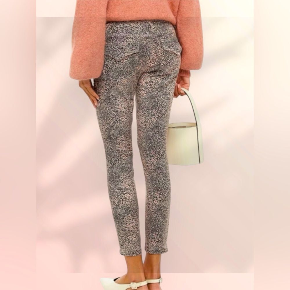 Free People | Joie Park skinny cargo jeans black & pink animal print NWT size 27 - Picture 3 of 11